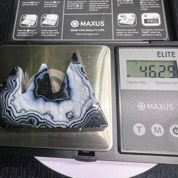 Black Agate Quartz Crystal Mountain Carving (#8) - Picture 12 of 12